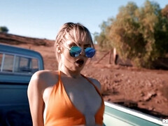 Crazy outdoor sex scene with skinny Lilly Bell