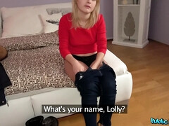 Enthousiasteling, Blond, Pijpbeurt, Handbeurt, Buiten, Gezichtspunt, Openbaar, Tieten likken