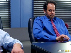 Syren De Mer is sucking cock in the office