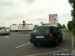 Rubia, Gafas, Abuelita, Grupo, Maduro, Al aire libre, Público, Trio