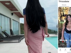 Amateur, Gros cul, Gros seins, Brunette brune, Plantureuse, Piscine, Pov, Nénés