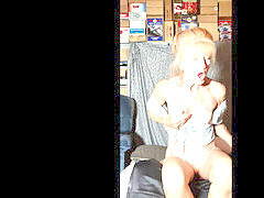 Masterbation, faux-cock, blow-job