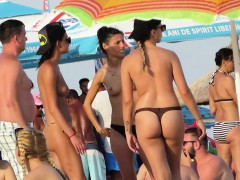 Plage, Européenne, Hd, Mamelons, De plein air, Public, Adolescente, Voyeur