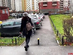 Leie, Arsch, Auto, Hd, Milf, Pov, Öffentlich, Schlucken