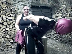Anaal, Bondage discipline sadomasochisme, Zwart, Gebondenheid, Dominatie, Latex, Slaaf, Toilet