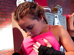The 2 Jaydens hooligan French babe Natasha uber-cute in the locker