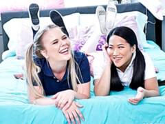 アジア人, 茶髪の, バック, フォアサム, 自然山雀, 小柄, ティーン, オッパイの