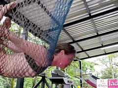 Amerikanisch, Domination, Fetisch, Orgasmus, Im freien, Öffentlich, Muschi, Rau