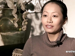 Aziatisch, Duits, Vriendin, Huisgemaakt, Masturbatie, Natuurlijke tieten, Tieten likken, Speelgoed