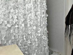 Amateur, Belleza, Negro, Ébano, Ducha