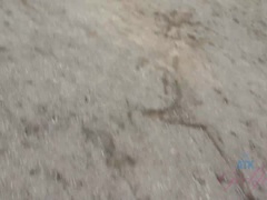 ビーチ, オーガズム, アウトドア, 小柄, ハメ撮り, オマンコ, ガリガリ, オッパイの