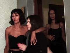 Gorgeous Russian lesbies horny porn scene