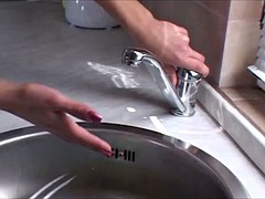 Chica, Húngaro, Coño, Afeitado, Adolescente, Tetas