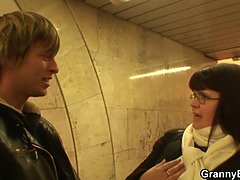 Busty mature plumper picked up and doggy-fucked