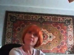 素人, 指いじり, 熟年, 赤毛, ロシア人, 一人, ウェブカメラ