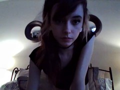 Skinny girl playing with herself