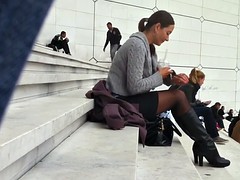 Любители, Черные, Брюнетки, Фетиш, Чулки, Под юбкой, Подглядывание