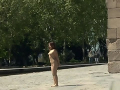 Cute asian whore in fetish sex video in public