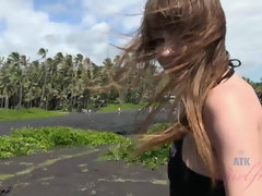 Amateur, Plage, Papa, Exhib, Petite amie, Masturbation, Orgasme, Petite femme