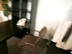 Leie, Arsch, Schwarz, Braunhaarige, Schwanz, Behaart, Büro, Titten