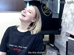 素人, 美人, ブロンド, カップル, 言葉責め, 服従, 裸, ティーン