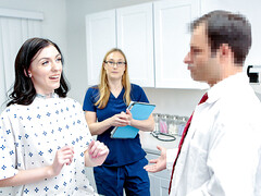 Cunnilingus, Mamada, Morena, Ginecologo, Afeitado, Adolescente, Tetas, Uniforme