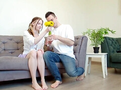 18, フェラチオ, イく瞬間, 顔射, Hd, キス, ピグテール, ティーン