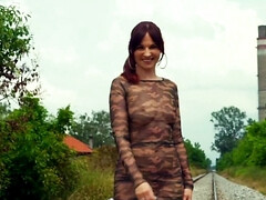 Enthousiasteling, Erotisch, Voeten, Vrouw, Flashing, Buiten, Slipje, Openbaar