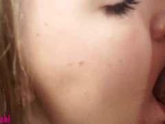 Amateur, Sucer une bite, Brunette brune, Éjaculation interne, Tir de sperme, Queue, Hd, Suçant