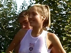 Sperma shot, Buiten, Ruw, Geschoren, Mager, Taboe, Tiener, Strak