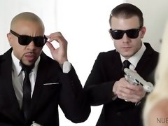 Rubia, Mamada, Estilo perrito, Doble penetracion, Pajear, Interracial, Flaco, Tetas