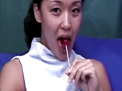 Asiatique, Sucer une bite, Brunette brune, Interracial, Nénés