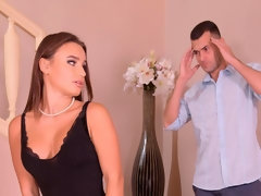 Gros cul, Brunette brune, Éjaculer dans la bouche, Tir de sperme, Robe, Branlette thaïlandaise, Léchez, Adolescente