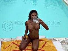 Grote mammen, Groepseks, Groep, Interraciaal, Latijnse vrouw, Tieten likken