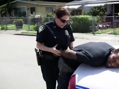 Female Patrol geeting licked outdoors