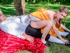 Blonde, Robe, Doigter, Poilue, Branlette thaïlandaise, Léchez, De plein air, Chatte