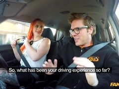 素人, フェラチオ, 車, 手コキする, オナニー, アウトドア, 赤毛