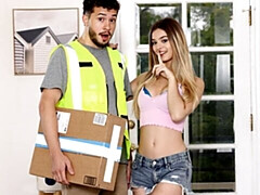 18 jaar, Grote lul, Blond, Hondjeshouding, Natuurlijke tieten, Mager, Tiener, Tieten likken