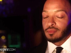 黒人, フェラチオ, 茶髪の, 黒人, 顔射, 下着, オマンコ, 馬乗り