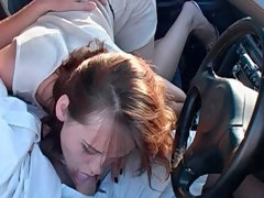 Arsch, Blasen, Auto, Hundestellung, Fingern, Im freien, Rotschopf, Jungendliche (18+)