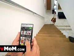 Pervmom - jaw-dropping cougar with big natural knockers Kenzie Love bounces her Big Ass on stepson's penis