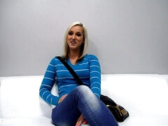 デカパイ, ブロンド, フェラチオ, イく瞬間, チン, 顔射, ドイツ人, 手コキする