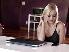 Nasty blonde babe stepdaughter seduced a naive stepdad