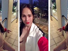 素人, アジア人, デカチン, デカパイ, シーメール, 喫煙, 一人, オッパイの