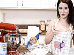 Sensual miniature brunette Charly Summer demonstrates her crack