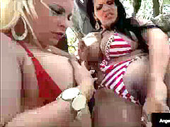 Lesbos, swimsuit, obese