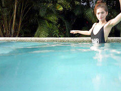 美女, デカ尻, ブロンド, アウトドア, 一人