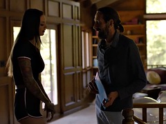 Chica, Verga grande, Tetas grandes, Morena, Sexo duro, Tatuaje