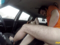 Amateur, Sucer une bite, Voiture, Éjaculation interne, Bâillonner, De plein air, Chatte