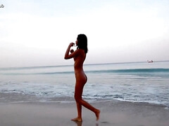 Asiatique, Cul, Plage, De plein air, Petite femme, Chatte, Maigrichonne, Nénés